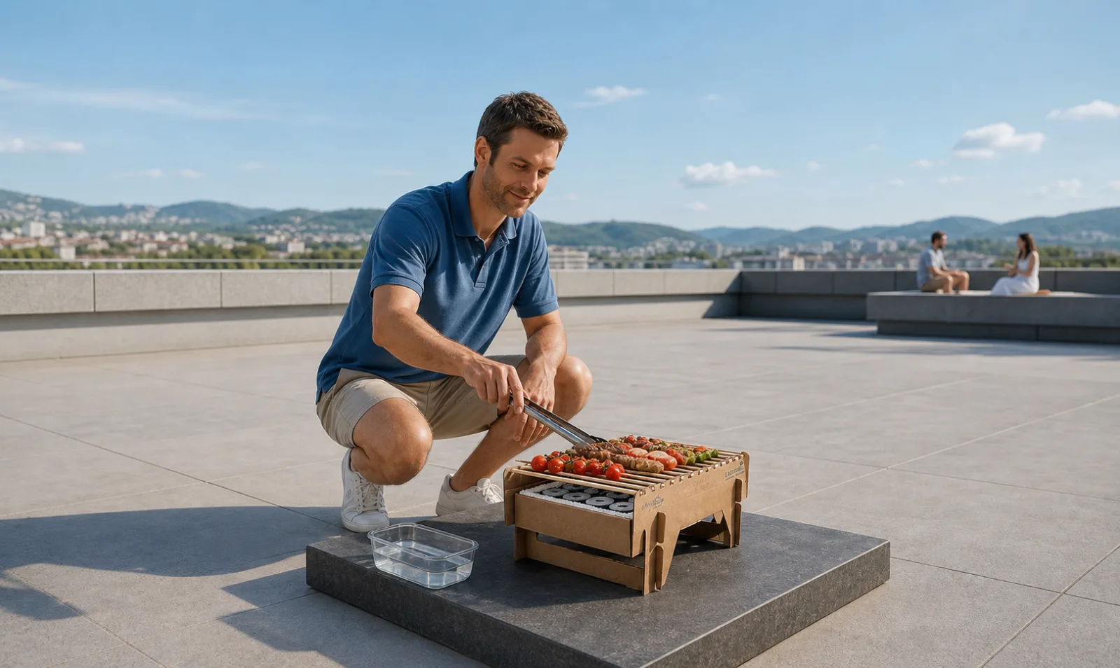 Επιβλεπόμενη CasusGrill σε άκαυστη επιφάνεια με ελεύθερη ζώνη ασφαλείας